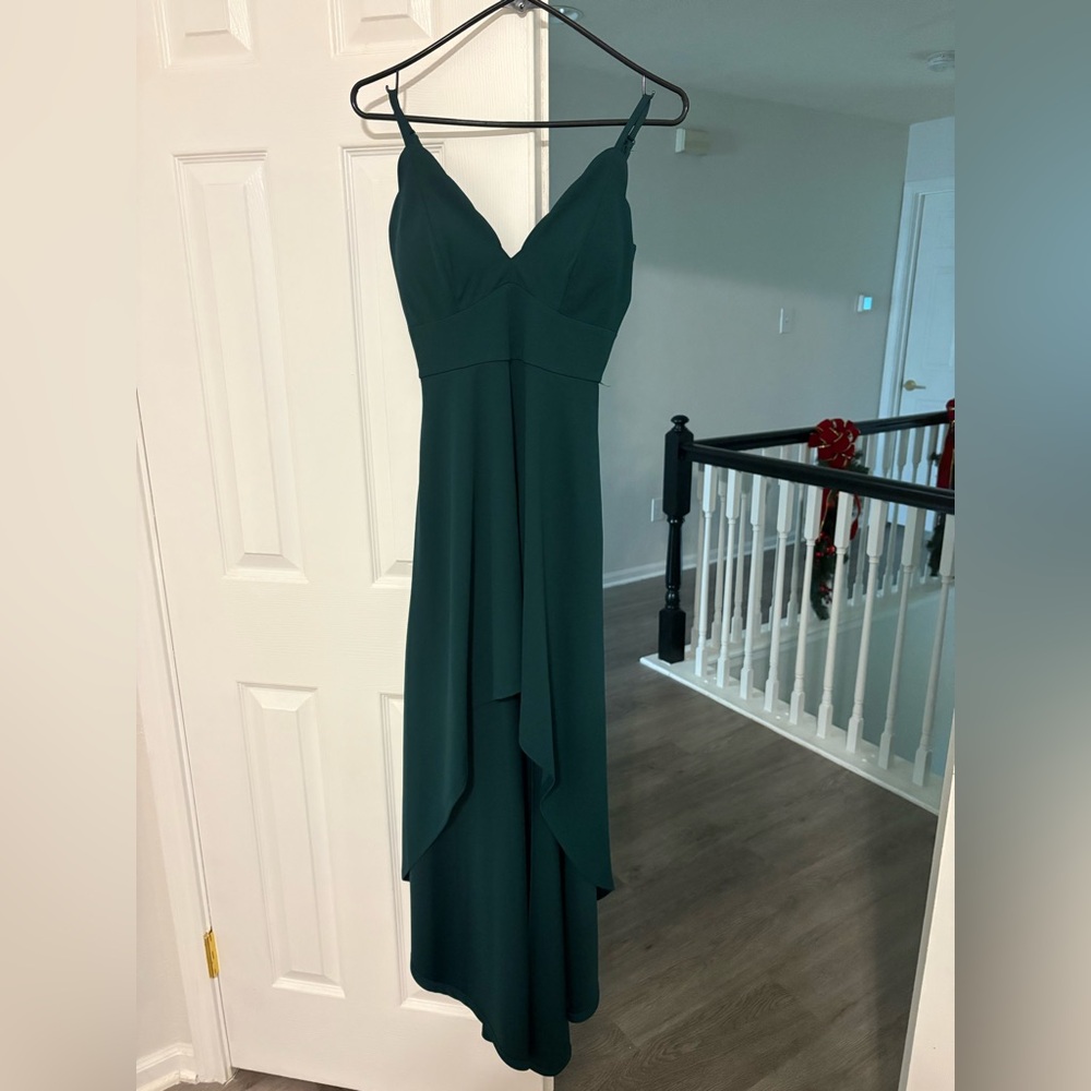 Speechless Strapless Dark Green Dress